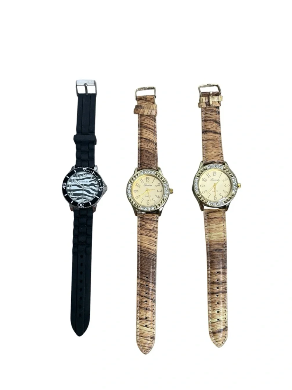 6 Piece Mixed Watch Bundle Studio Vivani Geneva Rhinestone Cuff Watches Untested